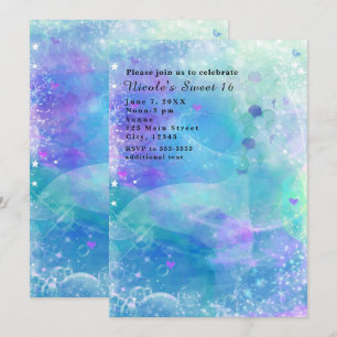 Invitaciones de cumpleaños con cola de sirena en a