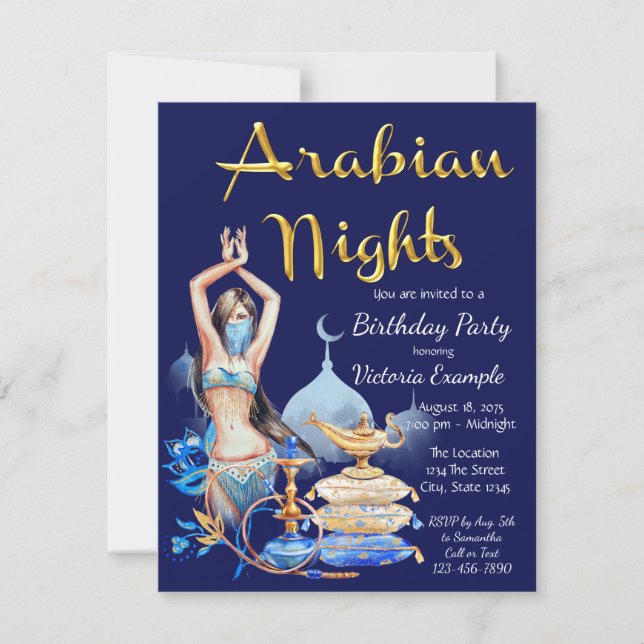 Invitaciones de cumpleaños con cualquier número pa (Anverso)