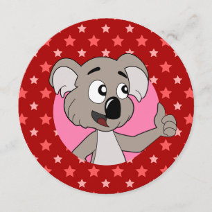 Invitaciones de cumpleaños con dibujo de koala