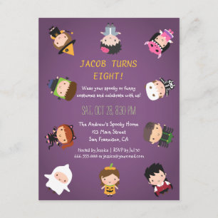 Invitaciones de cumpleaños con disfraces de Hallow
