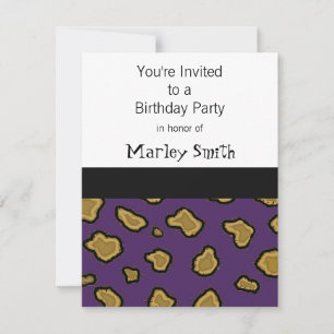 Invitaciones de cumpleaños con estampado de leopar