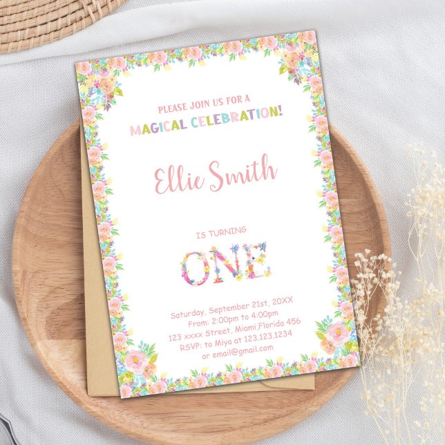 Invitaciones de cumpleaños con flores (Floral Birthday Invitations)