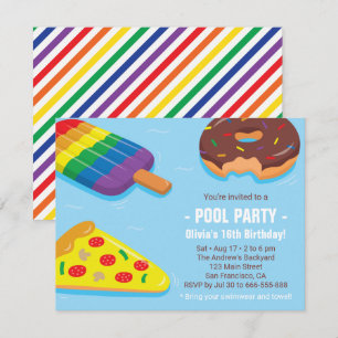 Invitaciones de cumpleaños con flotadores para pis