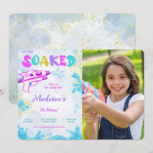 Invitaciones de cumpleaños con foto de pistola de 