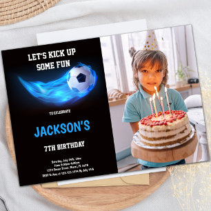 Invitaciones de cumpleaños con foto para el fútbol