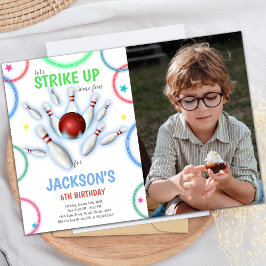 Invitaciones de cumpleaños con foto para la bolera