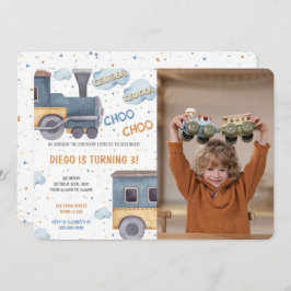 Invitaciones de cumpleaños con fotos de tren