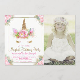 Invitaciones de cumpleaños con fotos de unicornios