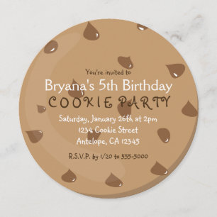 Invitaciones de cumpleaños con galletas de chispas