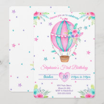 Invitaciones de cumpleaños con globo aerostático