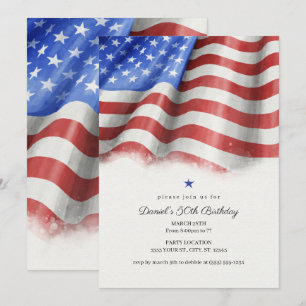 Invitaciones de Cumpleaños con la Bandera American