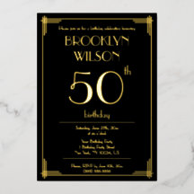 Invitaciones de cumpleaños con lámina de oro real 