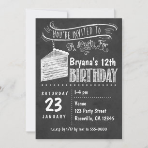 Invitaciones de cumpleaños con rebanada de pastel