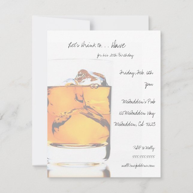 Invitaciones de cumpleaños con Scotch (Anverso)