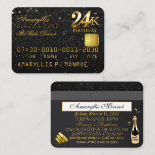 Invitaciones de cumpleaños con tarjeta de crédito 