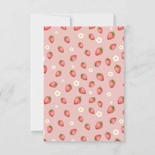 Invitaciones de cumpleaños con tema de fresa Berry (Reverso)