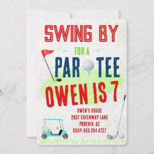 Invitaciones de cumpleaños con tema de golf