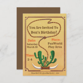 Invitaciones de cumpleaños con temas de Cowboy
