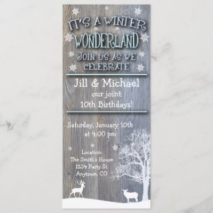 Invitaciones de cumpleaños conjuntas a Winter Wond