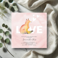 Invitaciones de cumpleaños Curte Pink Woodland Fox