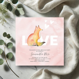 Invitaciones de cumpleaños Curte Pink Woodland Fox