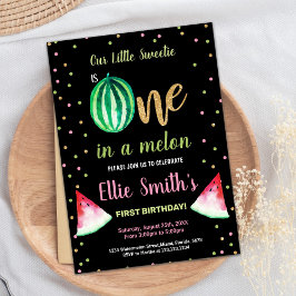 Invitaciones de cumpleaños de 2 Slice Green Waterm