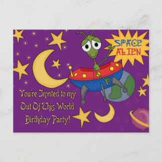 Invitaciones de cumpleaños de Alien Espacial