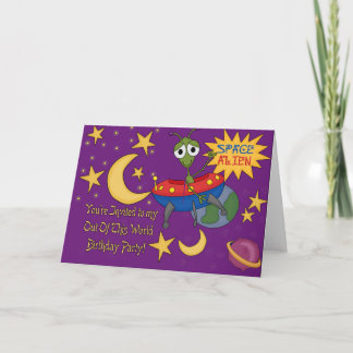 Invitaciones de cumpleaños de Alien Espacial