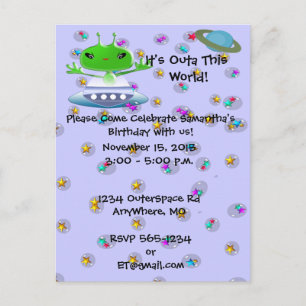 Invitaciones de cumpleaños de alienígena ultra lin