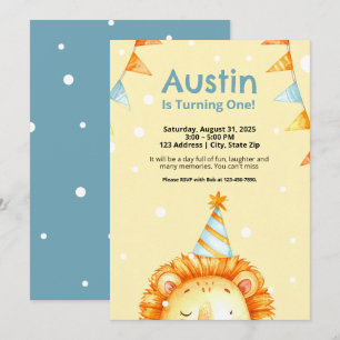 Invitaciones de cumpleaños de animales de Safari p