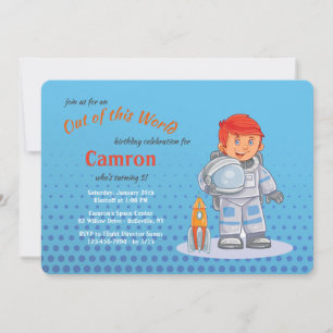 Invitaciones de cumpleaños de astronauta niño