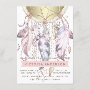 Invitaciones de cumpleaños de atrapasueños