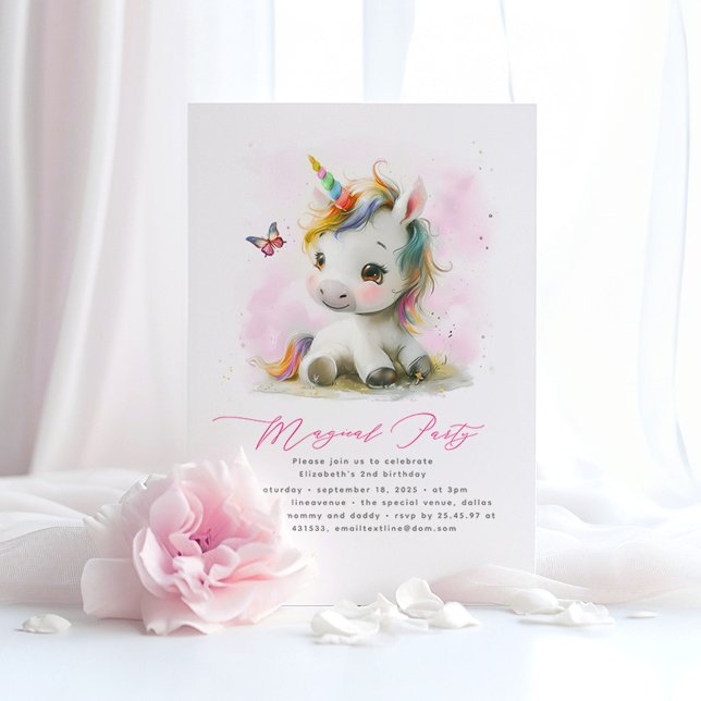 Invitaciones de cumpleaños de Baby Unicorn (Baby Unicorn Birthday Invitations)