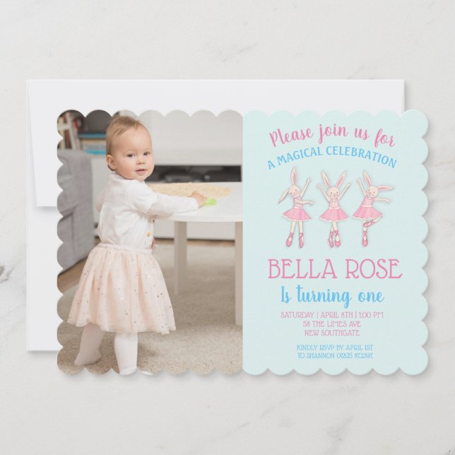 Invitaciones de cumpleaños de Ballerina (Anverso)