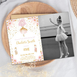 Invitaciones de cumpleaños de Ballerina con foto