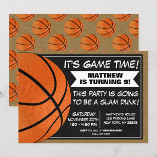 Invitaciones de Cumpleaños de Baloncesto para Fans