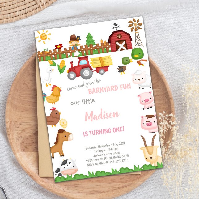 Invitaciones de cumpleaños de Barnyard de personal (Barnyard birthday invitations)