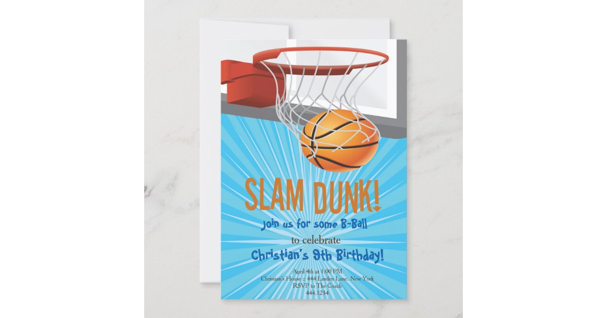 Invitaciones de cumpleaños de básquetbol 