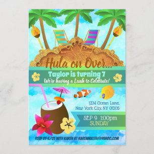 Invitaciones de cumpleaños de Beach Island
