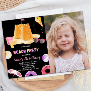 Invitaciones de cumpleaños de Black Beach