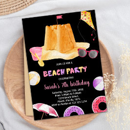 Invitaciones de cumpleaños de Black Beach