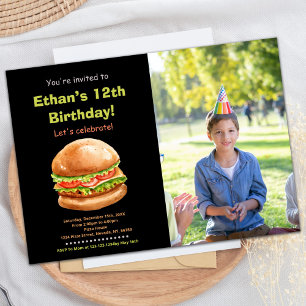 Invitaciones de cumpleaños de Black Brown Burger