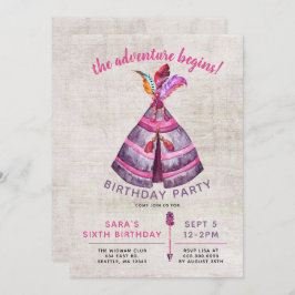 Invitaciones de cumpleaños de Boho TeePee para chi