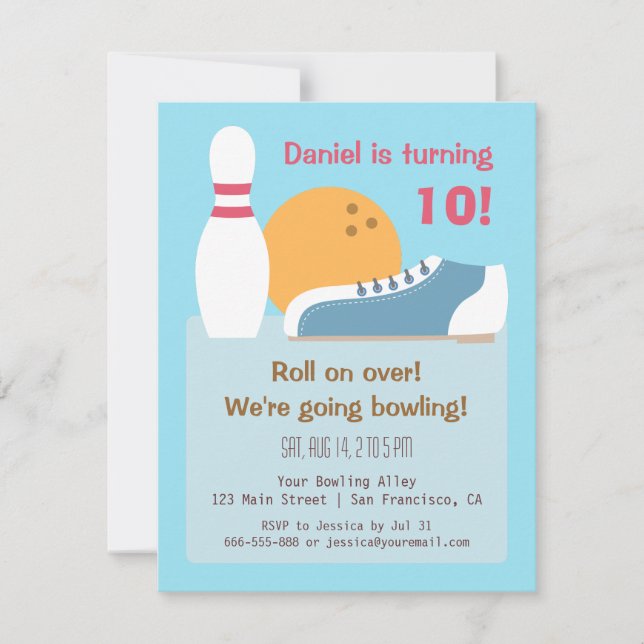 Invitaciones de cumpleaños de bolos coloridas (Anverso)
