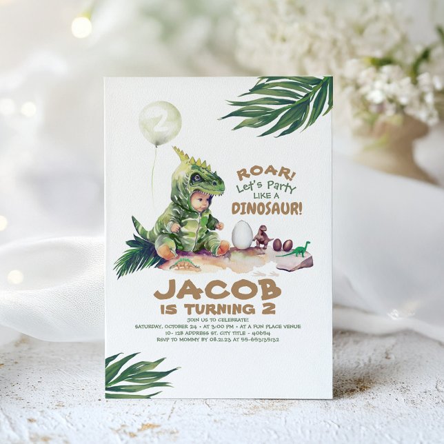 Invitaciones de cumpleaños de Boy Dinosaur (Dinosaur Birthday Invitation)