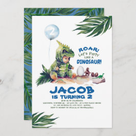 Invitaciones de cumpleaños de Boy Dinosaur