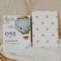 Invitaciones de cumpleaños de Boy Hot Air Balloon