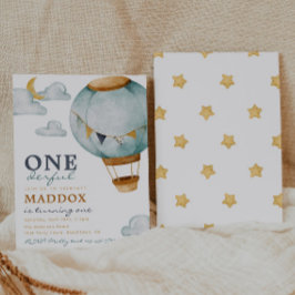 Invitaciones de cumpleaños de Boy Hot Air Balloon