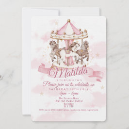 🎠✨ Invitaciones de cumpleaños de caballo de carru