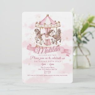 🎠✨ Invitaciones de cumpleaños de caballo de carru